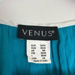 Venus Aqua Teal Blue Spring Summer Chiffon Casual Irregular Sleeve Top Photo 3