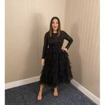 Mac Duggal Sequined Layered Tulle A-Line Cocktail Dress in Black Size US 6 Photo 1