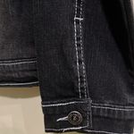 Apple Bottoms Juniors Jean Jacket Black Rinsed Distressed Stretch Crop Denim 7/8 Photo 3