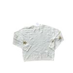 Caslon White Gold Star Sequin Sparkle Cozy Knit Sweater Top Women's Size Small Photo 6