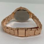 Women rose gold tone watch 35mm round case quartz analog bracelet 7.5” running Photo 4