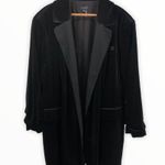 1. State Black Velvet Ruched Sleeve Blazer Dress Photo 2