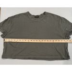 Nuuds Cropped Boxy Tee Shirt Womens Large Green 100% Cotton Minimal Lagenlook Photo 3