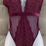 Victoria’s Secret Burgundy Bodysuit Lingerie L Red Size L Photo 0