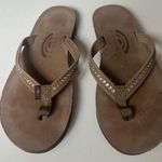 Rainbow Sandals Rainbow Women’s Leather Sandals flip flops With Crystals Small 5.5-6.5 Photo 0