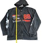 Tik Tok Viral Racetrack‎ Hoodie Sweatshirt Black Acid Wash Flame Motocore Size M Size M Photo 3