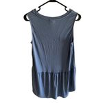 Mote Blue Sleeveless Lightweight Stretchy Tank Top Ruffled Bottom Size S Photo 1