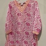 Gretchen Scott Designs Pink Orange Elephant Tunic Cover-Up Women large Photo 4