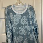 Time & Tru Blue Floral Scoop Neck Long Sleeve Pullover Sweatshirt XXXL Photo 4