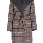 Elie Tahari NWT Elie Tahari Coat Wallace Plaid Wrap CATHEDRAL GREY SIZE M- Photo 0