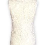 Patrizia Luca Top Cream Crochet Flower Detail Lace Sleeveless Scoopneck Tank Photo 5