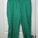 Talbots NWOT Signature women’s green teal rope print capri stretch pants size 14 Photo 0