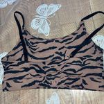 All Fenix High End Sports Bra Size Medium Animal Print Tiger Tan and Black Photo 7