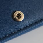 Balenciaga Blue & White Leather Logo Everyday Trifold Mini Compact Wallet Photo 8