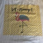 Wink Let’s Flamingo Loose Fitting White Tank Top Yellow Size undefined Photo 1