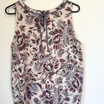 Loft Paisley Print Sleeveless Cream Multicolor Blouse - Size: LP Photo 5