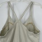 Venus Denim Crop Jumpsuit Super Wide Leg Beige Sleeveless Pockets Raw Hem Sz 14 Photo 5