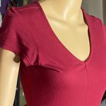 Peruvian Connection Burgundy V-Neck Short Sleeve Sundress Maxi size S Photo 8
