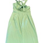 Donna Ricco Green Satin Keyhole Halter Dress Photo 6