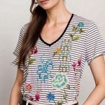 Johnny Was Sheri Everyday Striped Tee Size Medium Photo 0