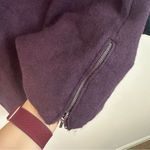 Tahari | Deep Purple Mockneck Sweater with Side Zip Contrast Cuff Size Medium Photo 3