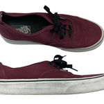 Vans  Burgundy Canvas Lace Up Sneakers Womens 9.5 Red Casual Classic Basic Photo 0