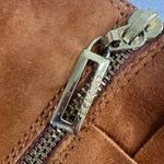 BCBGirls Inkie’s Brown Suede Fringe Roper Style Ankle Boots Side Zip Round Toe Photo 4