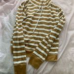 yellow striped zip up hoodie Size L Photo 2