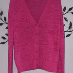 Loft  Women's Hot Pink Knit Cardigan Button Front Size Small Photo 0