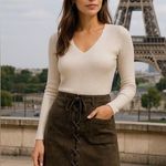 Olivaceous suede mini skirt Photo 7