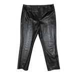 Alice + Olivia Stacy Vegan Faux Leather Ankle Pants Straight Leg Black 10 Photo 4
