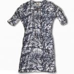 Michael Kors Michael  Blue White Design Quarter Tie Front Dress Top Size Small Photo 0