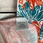 Slinky Brand Floral Shift Dress Womens XS Orange Blue White Boho Beach Lagenlook Photo 6