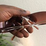 Vintage Y2K Unisex Upside Down Brown silver sunglasses Photo 2