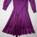 White House | Black Market New! White‎ House Black Market Long Sleeve Satin Ruffle Wrap Dress in Baie, 8 Photo 10