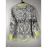Joseph Ribkoff Womens Asymmetrical Animal Print Top Sz 10 Lagenlook Artsy Neon Photo 4