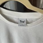 Aritzia TNA ribbed crewneck tshirt tee cropped top short sleeve White Size L Photo 1