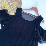 Ralph Lauren LRL Lauren  Womens Shirt Blouse Black Velvet Cold Shoulder Plus 3X Photo 0