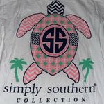 Simply Southern  Shirt Womens M White Logo Turtles Collection Casual Graphic Photo 4