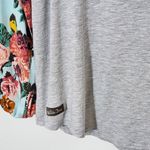 Matilda Jane Gray Raglan Floral Sleeve Tee Size Medium Floral Baseball Tee Photo 5