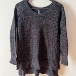 Free People  Charcoal Gray Cotton/Wool Blend Pullover Sweater Size Medium Photo 0