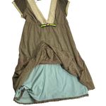 Free People Vintage Brown Lace Deep V Neckline Mini Dress Photo 5