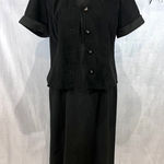 Sag Harbor Vintage  black patterned dress maxi dress jacket suit size petite 10P Photo 0