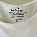 Funkyoga‎ White Tank Top Lotus Meditate Soft Stretch Top Size L Size L Photo 1