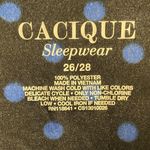 Cacique  night shirt gown black blue fleece long line polka dot 26/28 NWT Photo 4