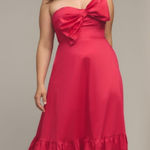 Hutch Anthro  Bow-Tie Maxi Dress, bright pink, Sz 18W Photo 0