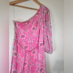 Taylor Pink One Shoulder Puff Sleeve Sundress Size 6 Photo 1