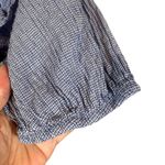 ZARA  Blue Plaid Short Sleeve Cotton Frilly Cold Shoulder Crop Top Women Sz S Photo 6