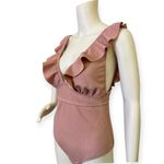 Chicwish CHIC-WISH Deep-V Lace-Up Ruffle One-Piece Swimsuit Photo 1