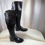 Tommy Hilfiger Womens Gerrie Sz 7 Knee High Boots Black Leather Stretch Calf Photo 1